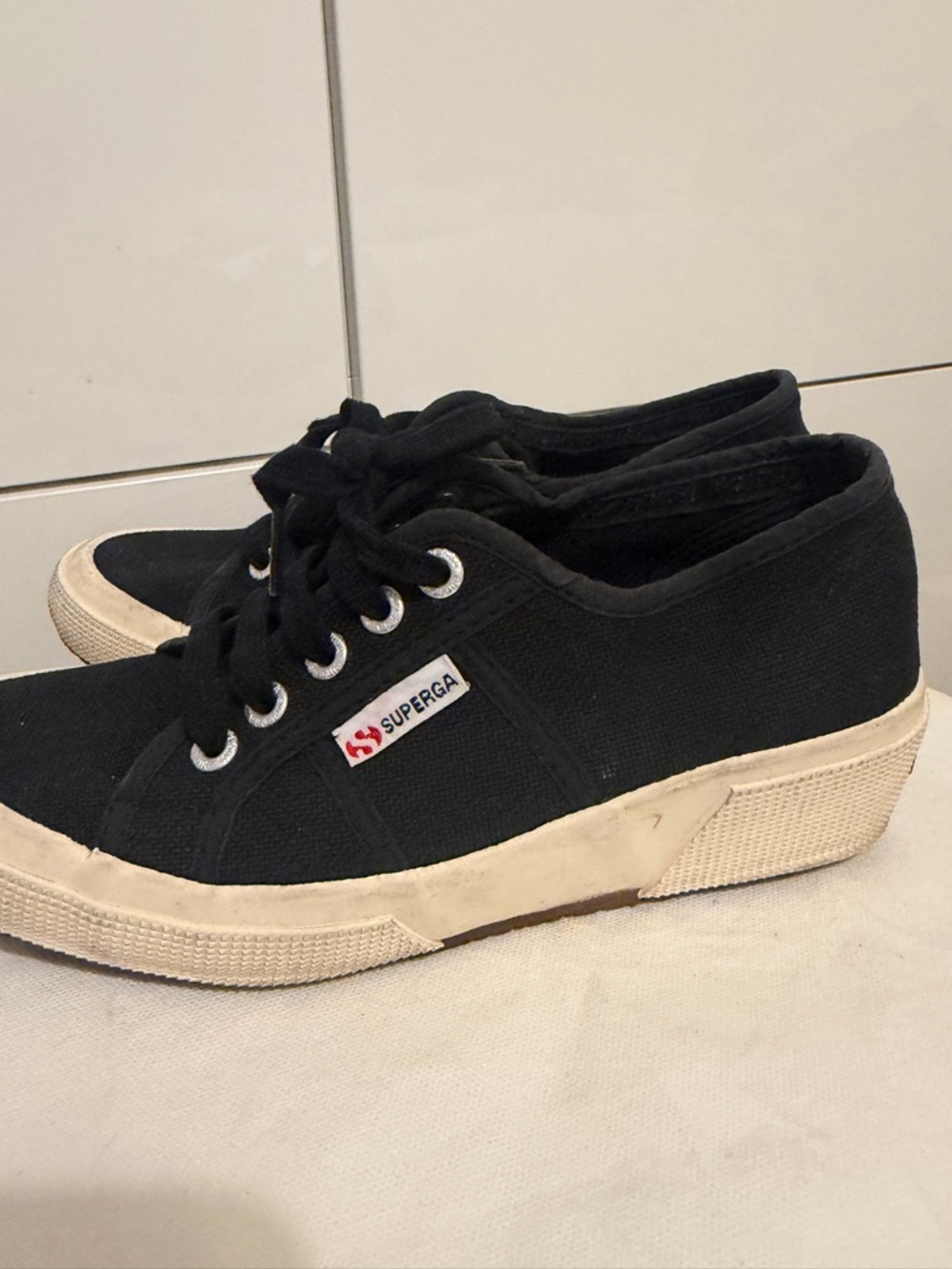 Superga Black Canvas Low-Top Sneakers